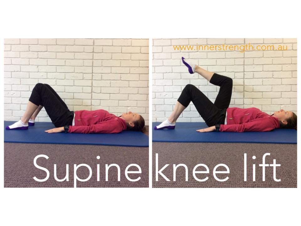 Supine knee lift Innerstrength Healthcare